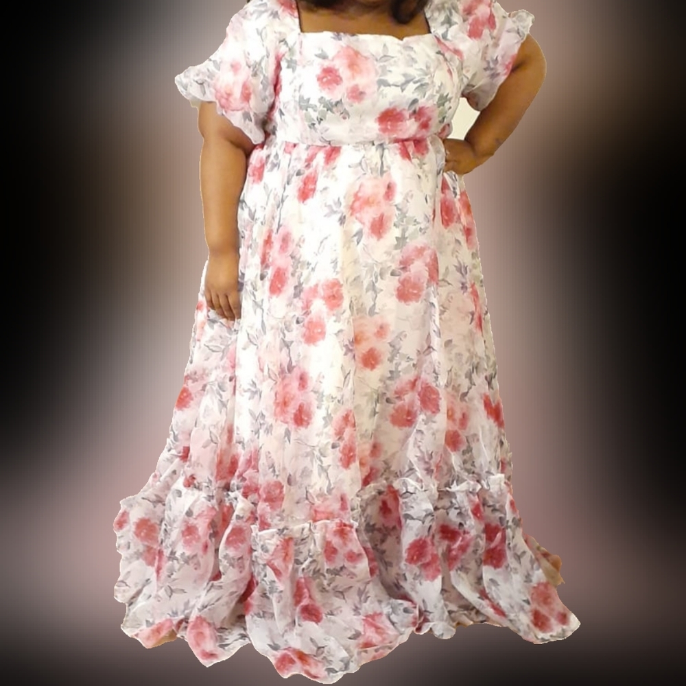 JessaKae Wendy Dress Pink Floral Princess Tea Party Dress Gown Size 4x - Picture 2 of 3